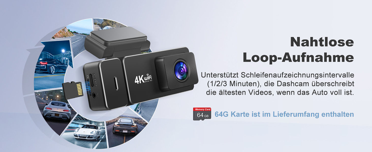 Відеореєстратор CHORTAU 4K+1080P з двома камерами, WiFi, LCD 2.99