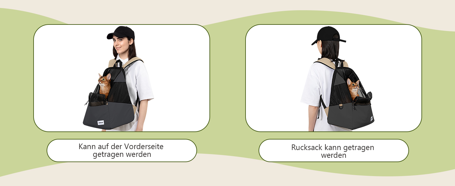 Рюкзак-переноска для тварин ALLSOPETS: для котів та маленьких собак. Зручний, дихаючий, для подорожей, кемпінгу, прогулянок. Бежевий колір