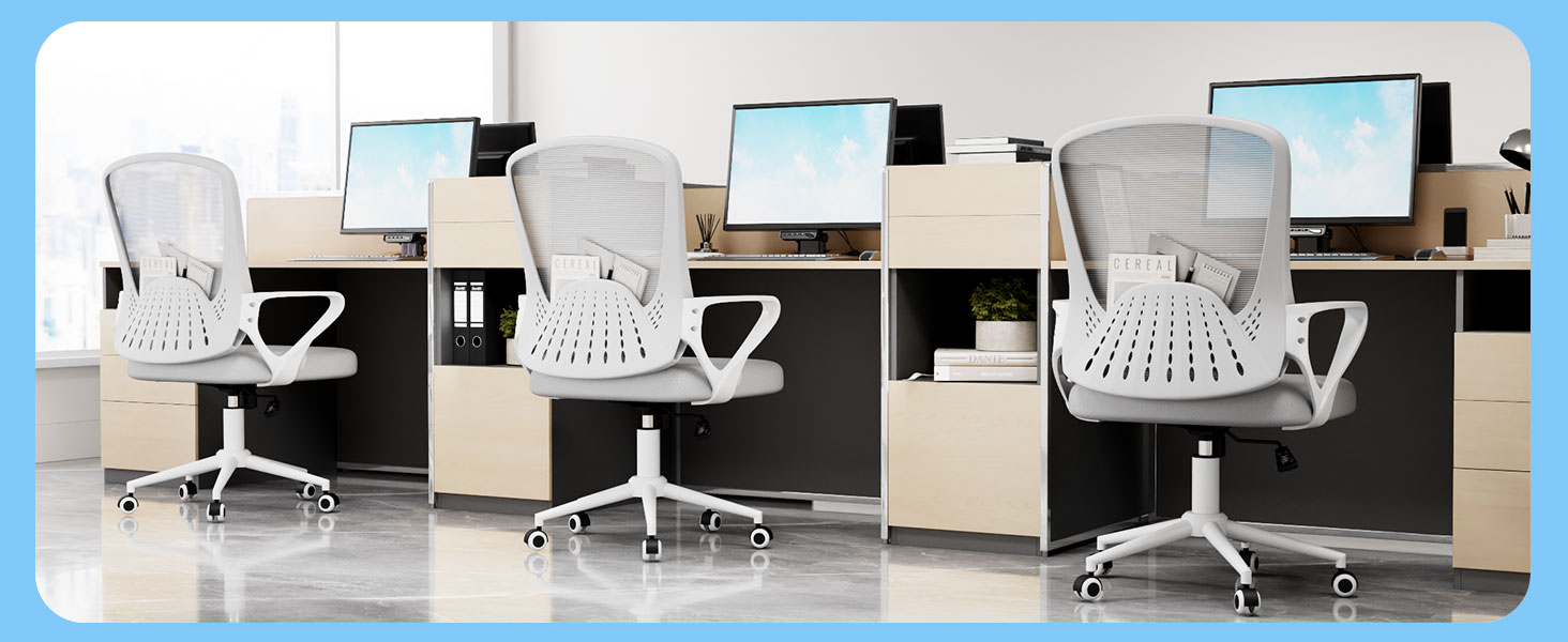 Офісний стіл Bürostuhl: ергономічний крісло з сітчастою спинкою, підтримка попереку, м'яке сидіння, регульована висота, сірий (без підголівника)