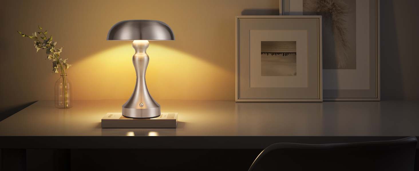 Бездротова настільна лампа Nicke - LED торшер з торканням, регульоване освітлення, USB зарядка, вінтажний дизайн, для спальні та вітальні