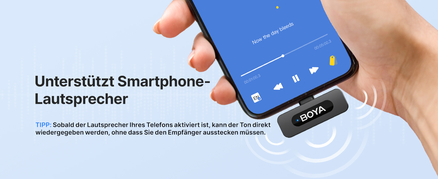 BOYA BY-V20 Бездротовий мікрофон-петличка для смартфона, iPhone, Android, USB-C, 48 КГц/16 біт, 9 годин роботи, шумозаглушення