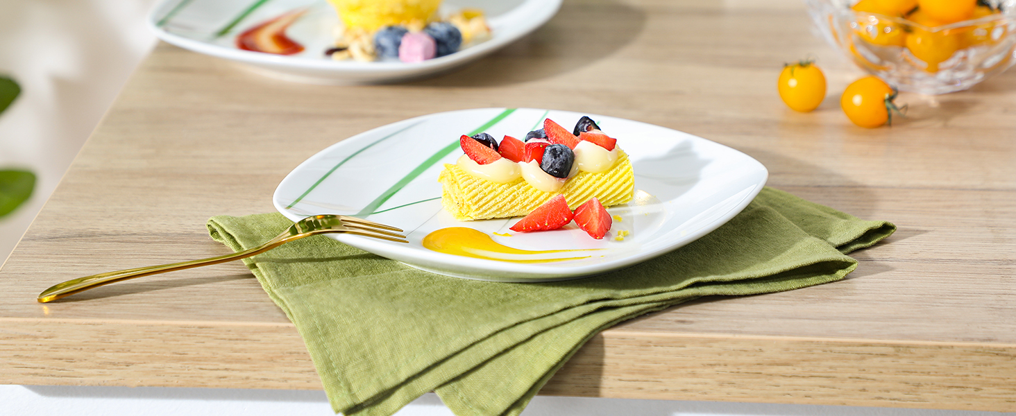 VEWEET Сервіз столовий 'Aviva' з порцеляни, 60 предметів | Комплект тарілок (глибокі, десертні), чашок та блюдець | Для 4-12 осіб