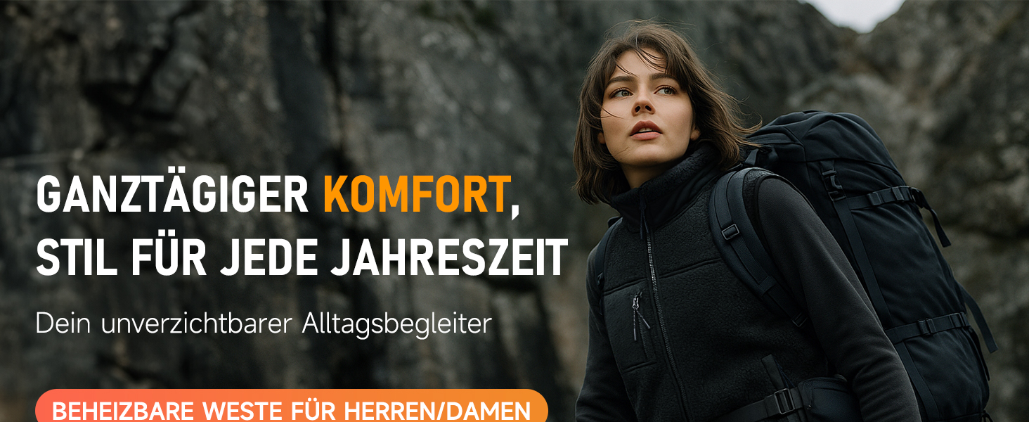 Обогрівальний жилет LABEWVI для жінок та чоловіків з акумулятором 10000mAh, USB, чорний