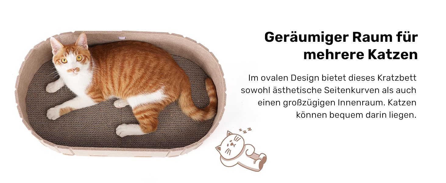 Котяче дряпальний борд FUKUMARU: диван з картону та фетру, 61 см, бежевий