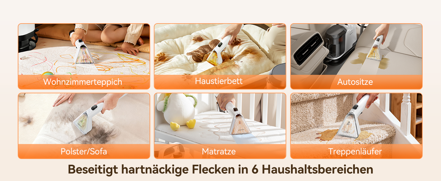 Пароочисник Uwant Y100 3-в-1 для диванів, килимів та авто. Потужність 1750W, 18KPA, з самоочищенням та 7 насадками. Гарантія 2 роки.