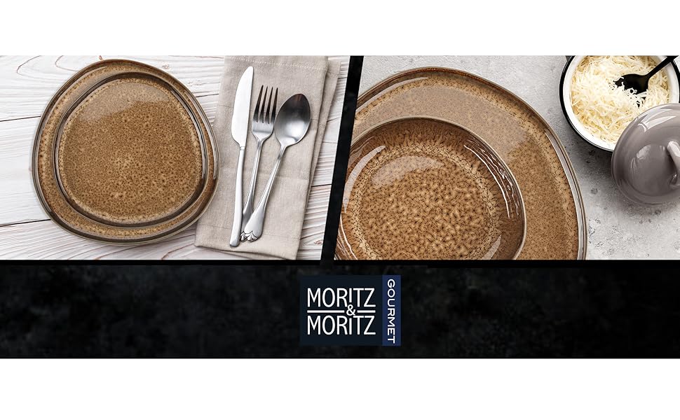 Набір мисок Moritz & Moritz ORGANIC, 6 шт, 500 мл, бежеві, сучасний дизайн, стійкий кам'яний посуд, унікальний колір, для мюслі, можна мити в посудомийці