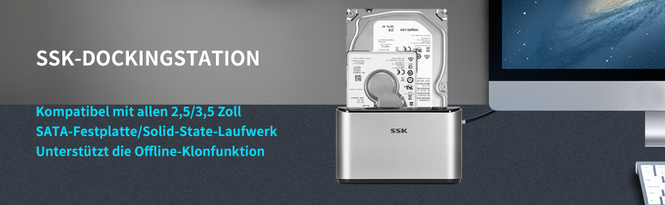 Док-станція SSK для HDD/SSD накопичувачів 2.5