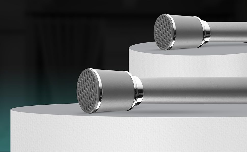 Штанга для штор 120-170см, сіра, Ø 32 мм, без свердління - для вікон, кімнат, кухні