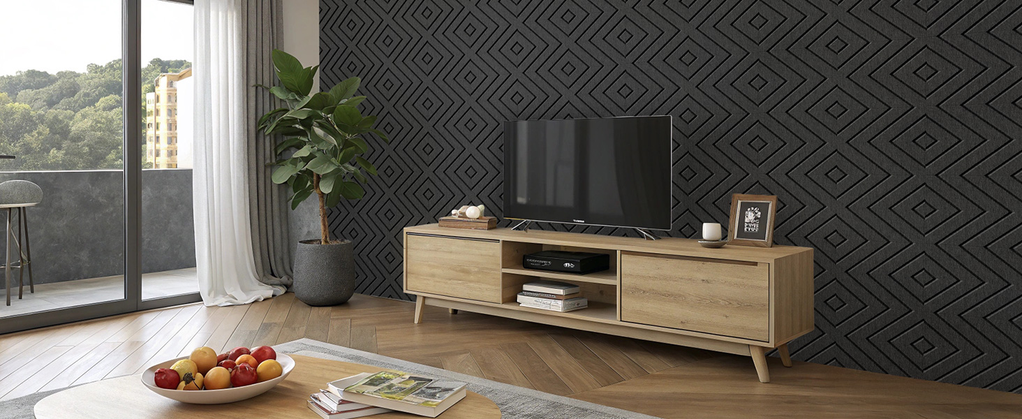 Акустичні панелі Soundsbay самоклеючі з поліестеру для звукоізоляції стін, 30x30x0,9 см, білий колір, 12 шт