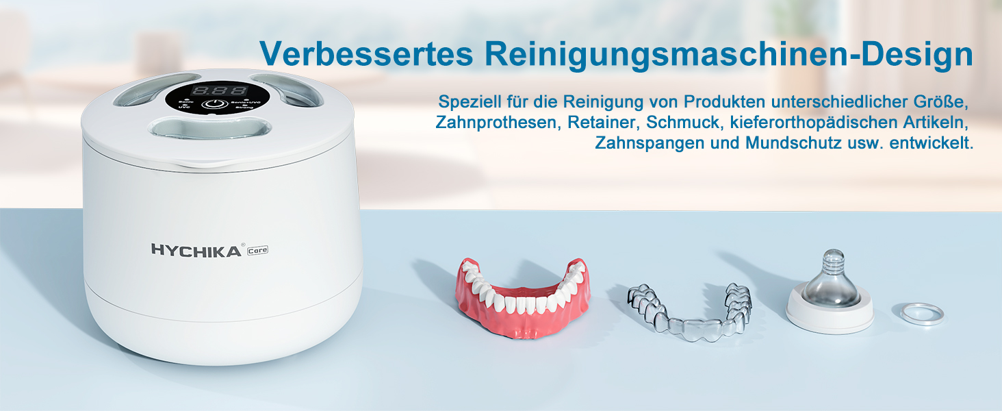 Ультразвуковий очищувач для кап, з УФ-стерилізацією 45 кГц, 4 режими - для кап, брекетів, елайнерів (білий)