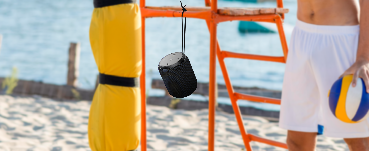 Bluetooth колонка NOTABRICK портативна, водонепроникна IPX67, бездротова 5.0, стерео бас, акумулятор 15 год, підтримка SD/TF/AUX, для дому, вулиці, пляжу, подорожей (чорна)
