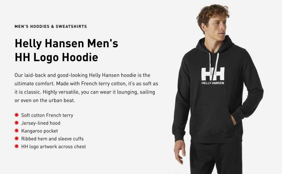 Чоловіча біла толстовка-худі Helly Hansen HH Logo з капюшоном, розмір L