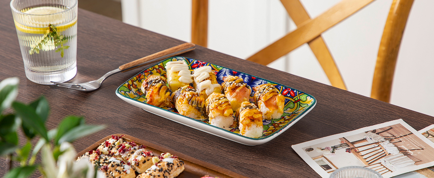 Набір тарілок Vancasso Servierplatten Porzellan, 6 шт., 22 x 13 x 2.3 см, 8.5 дюймів