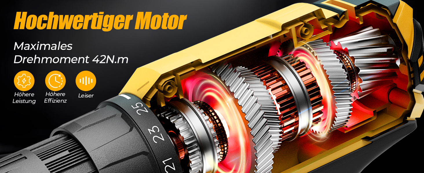 Акумуляторний шурупокрут/дрель 20V, 56 шт. у комплекті, 42Nm, LED-підсвічування, для дому та ремонту