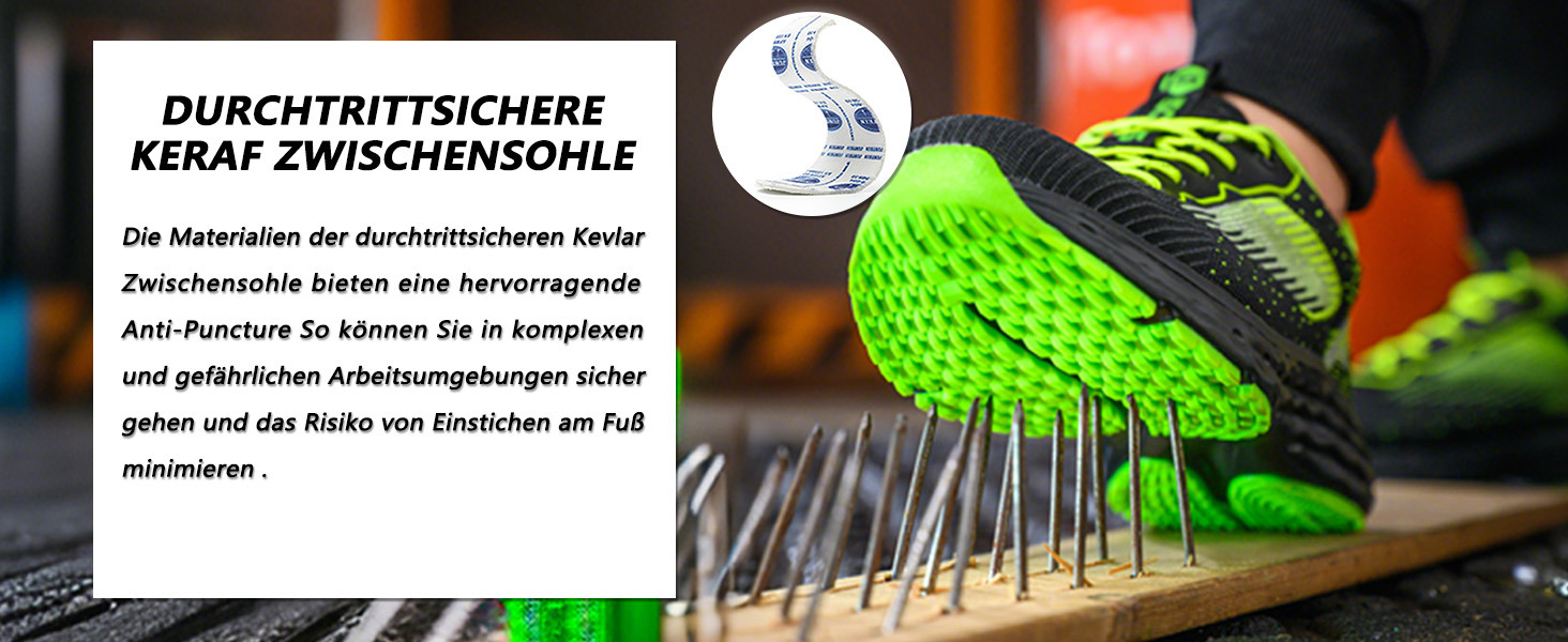 Черевики безпеки ISOOUS для чоловіків та жінок. Легкі, дихаючі, з металевим капаком, антиковзаючі, зручні. Розмір 43 EU, блакитні.