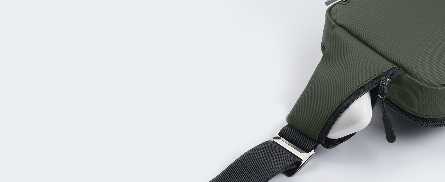 Сумка на груди Broadream: водонепроникна сумка через плече для чоловіків та жінок, RFID-захист, для спорту та походів (B-зелений)