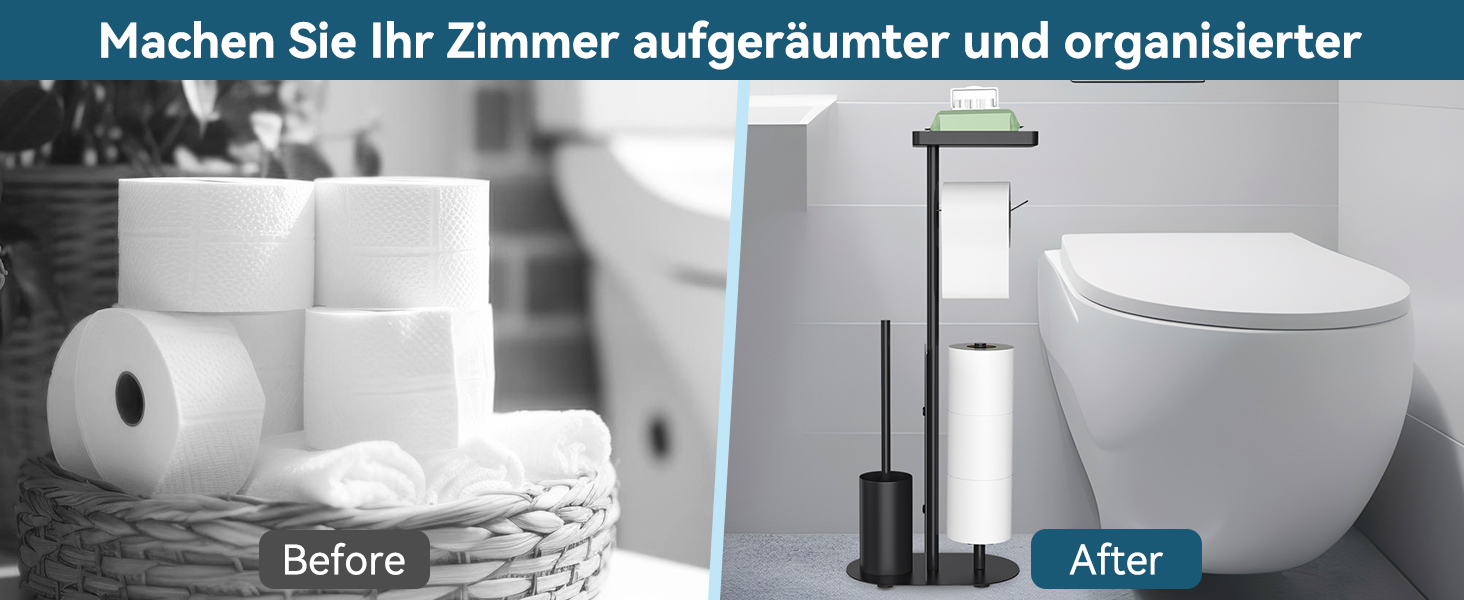 Підставка для туалетного паперу настільна з боксом для серветок, нержавіюча сталь, чорний матовий