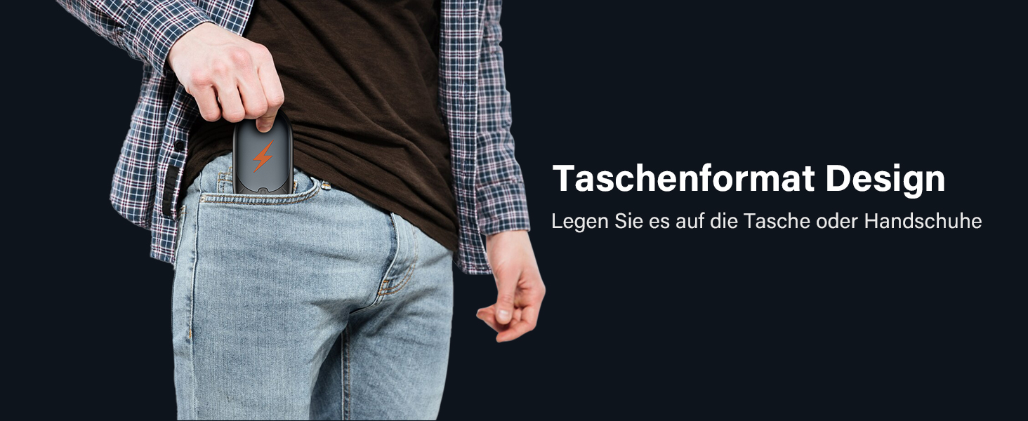 Електричні грілки для рук 2 шт. - Ultraleicht, перезаряджаються, портативні, 3 режими нагріву, до 24 годин, багаторазові USB грілки для рук для активного відпочинку взимку (сірий)