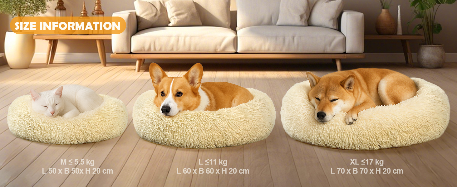 Кругле ліжко для собак та котів - м'яке, миється, не слизьке, 50 см, ідеально для маленьких тварин, рожеве (50x50x20 см)