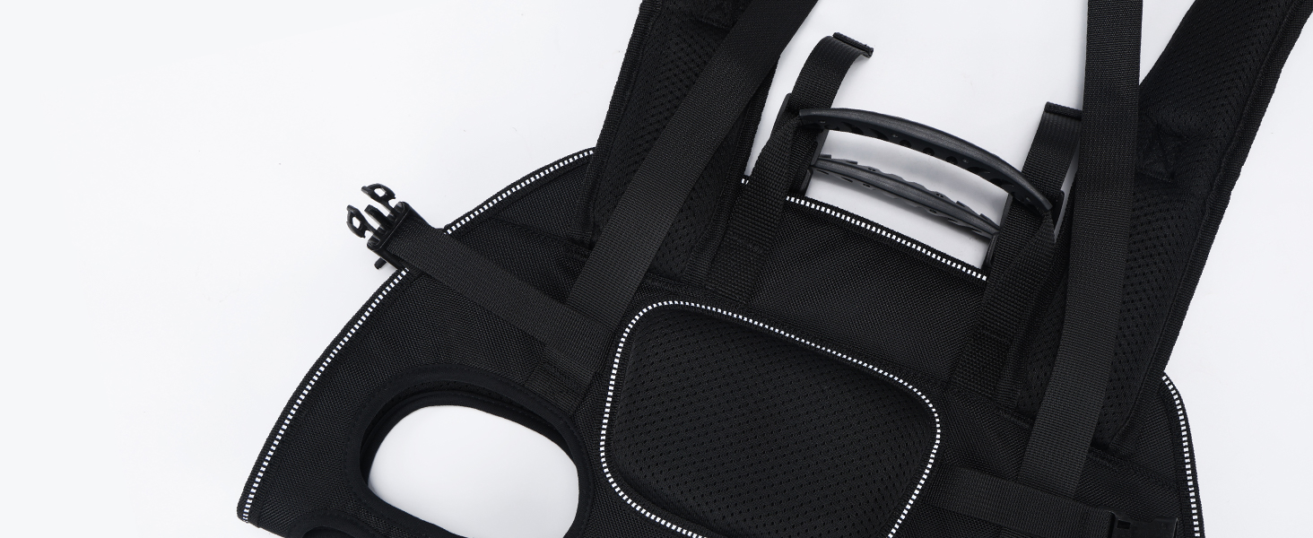 Шлейка-переноска для великих собак Wakytu: переноска-рюкзак для собак з проблемами суглобів, травмами, літніх собак (30-40 кг, XL, чорний)