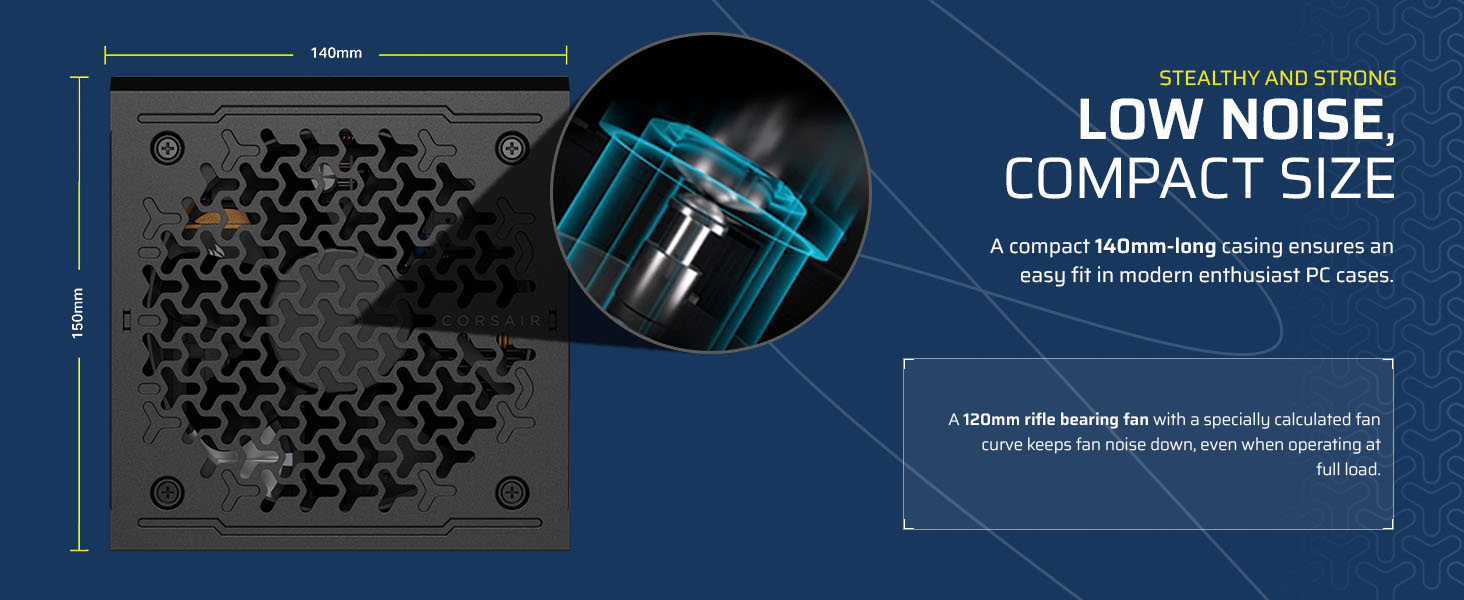Блок живлення Corsair RMe Series RM1000e 1000W ATX 3.1 PCIe 5.1, Cybenetics Gold, повністю модульний