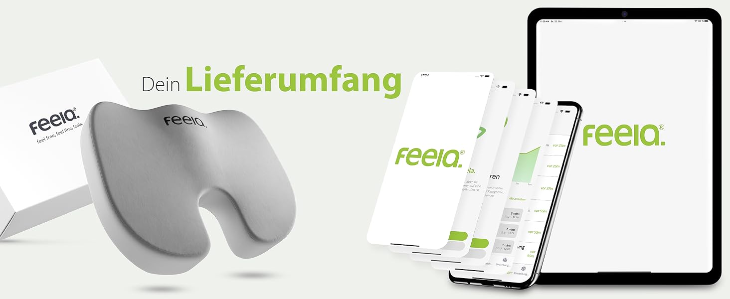Подушка ортопедична для автосидіння Feela® (Medium) - підтримка спини та куприка, 3 ступені жорсткості (80-110 кг), срібляста