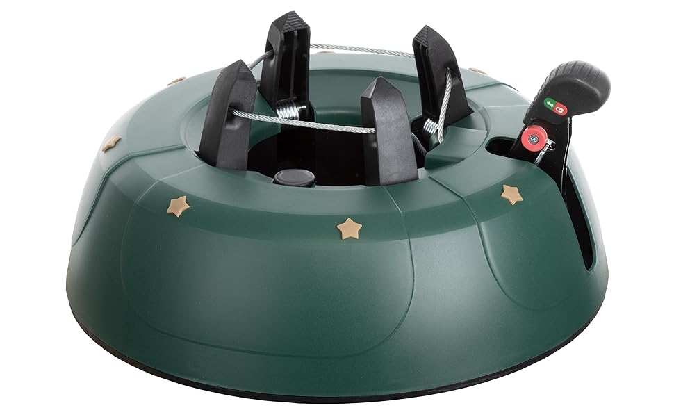 Підставка для ялинки BRANDSSELLER до 2,5 м з механізмом підйому, страхуванням та одним тросом - Зелена