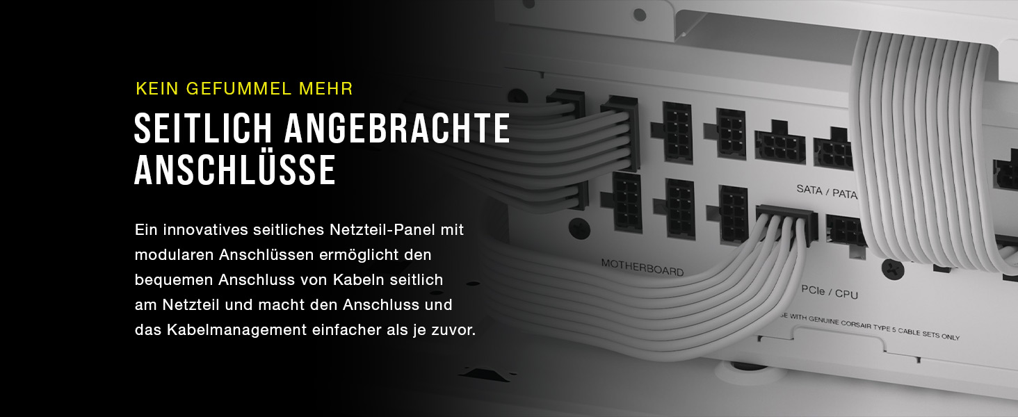 Блок живлення Corsair RM1000x Shift 1200W, повністю модульний, ATX 3.1 & PCIe 5.1, 80 Plus Gold, білий