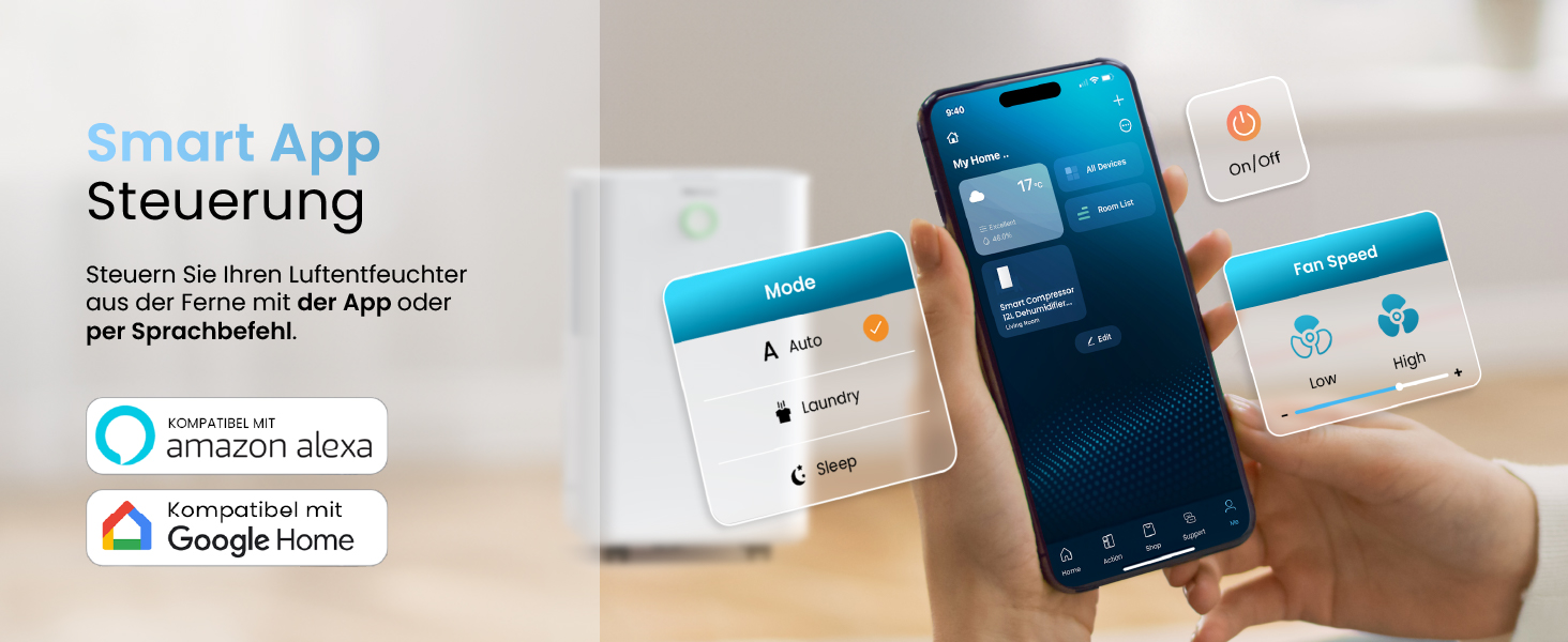 Про Breeze OmniDry: Електричний осушувач повітря з Wi-Fi, 12л/24г, для дому до 25м², з додатком, режимом сушіння та датчиком вологості