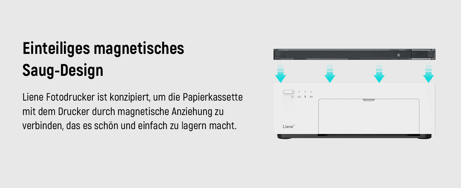 Портативний фотодрук для смартфонів Liene (10x15 см) + 2 пачки фотопаперу (20+80 аркушів), WiFi, сублімація, для iPhone/Android/PC, білий