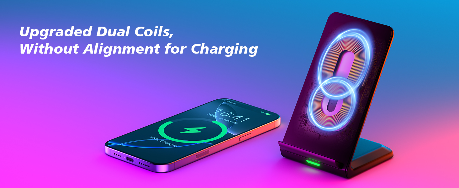 Бездротова зарядка Inductive Stand - Швидка зарядка для iPhone, Samsung, Google. Підставка для телефону.