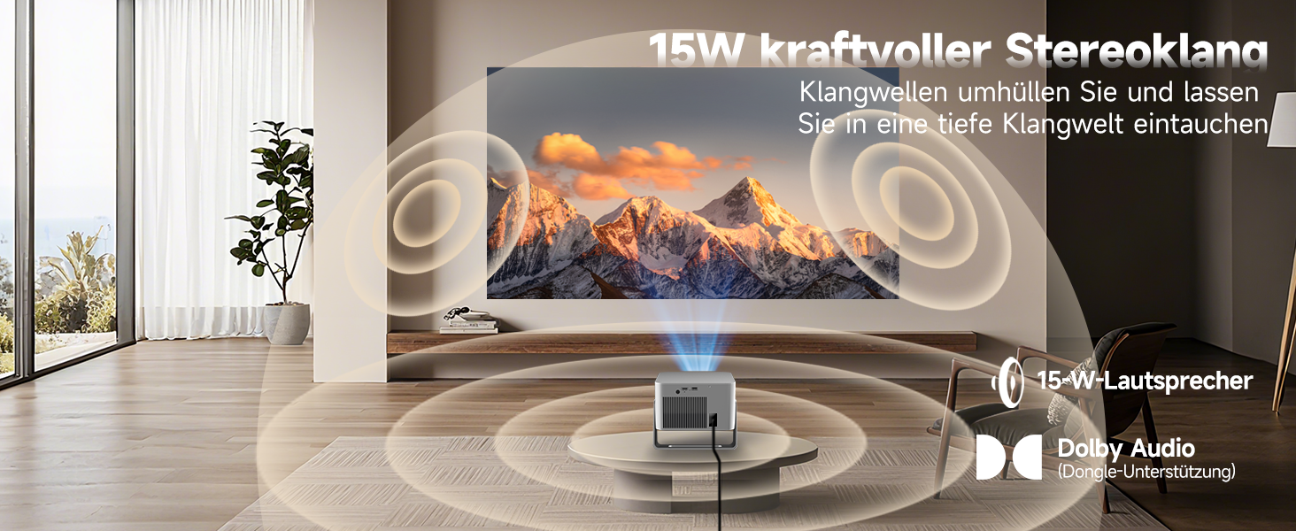 Magcubic Beamer 4K: Міні-проектор з WiFi 5, Bluetooth 5.1, 15W, 650 ANSI, Dolby Audio/HDR10+, автофокус, трапец. корекція, 180° обертання (сірий)