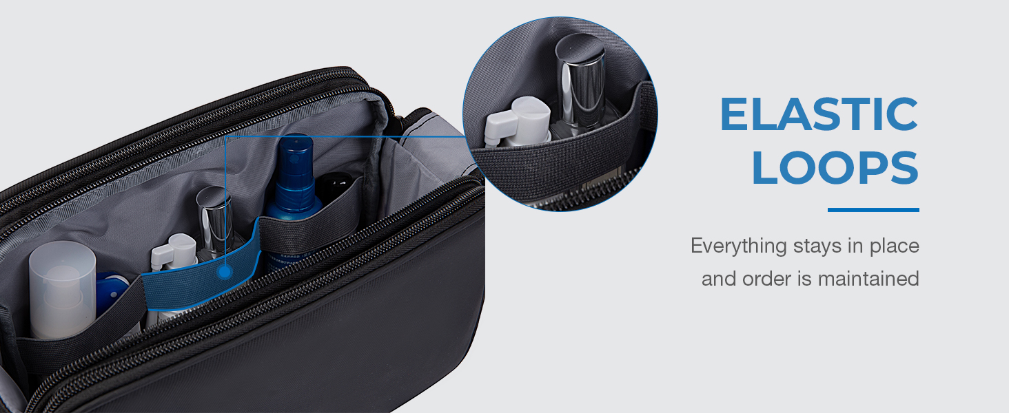 Чоловіча туалетна косметичка BAGSART для подорожей, 5L, темно-сіра (Basic, шкіряна фольга)