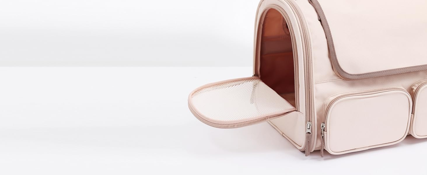 Транспортна переноска для котів та собак FUKUMARU, рожева, велика (до 22 кг)