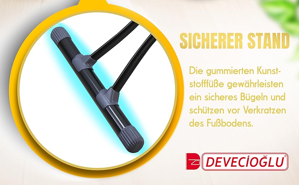 Прасувальна дошка DEVEÇİOĞLU 156x45 см з чохлом 140x40 см, для парогенераторів, складна, ідеальна як настільна прасувальна дошка