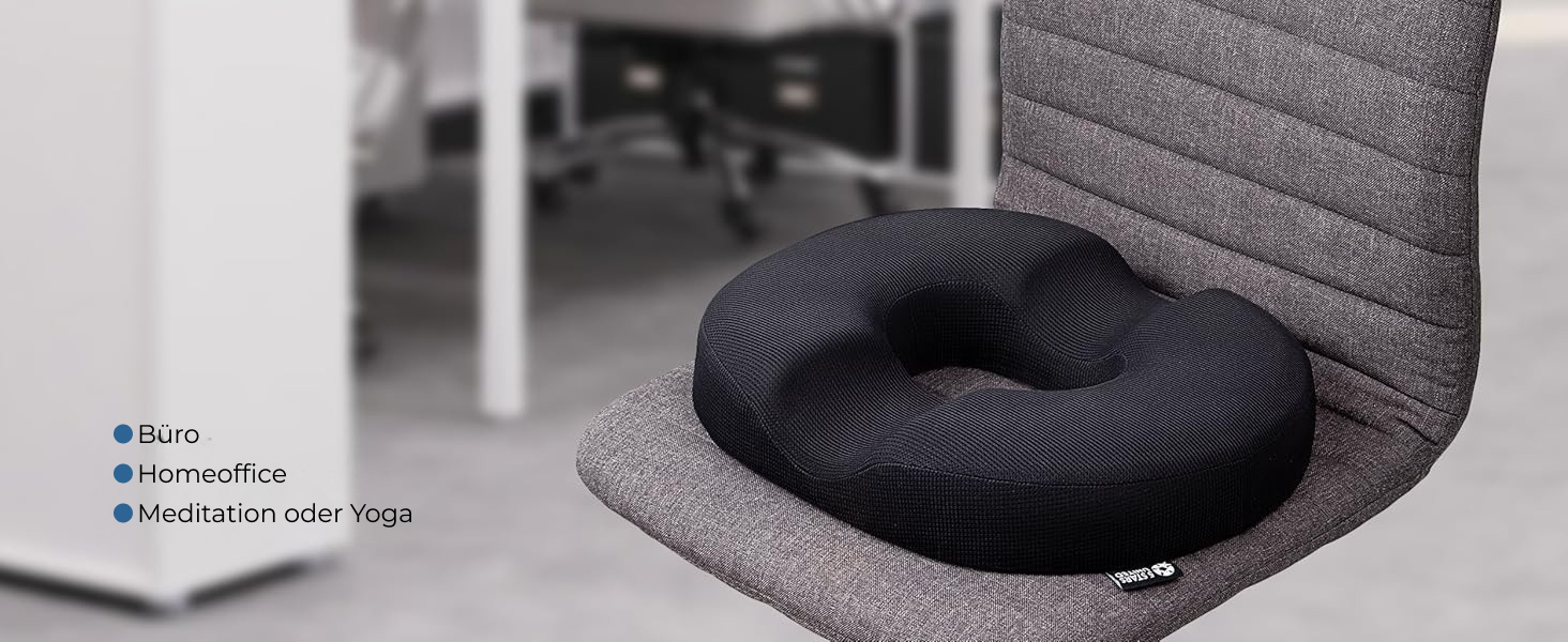 Ортопедичний сидіння-пончик з піни Memory Foam 5 Star United для геморою та кокцигодину, чорний, малий