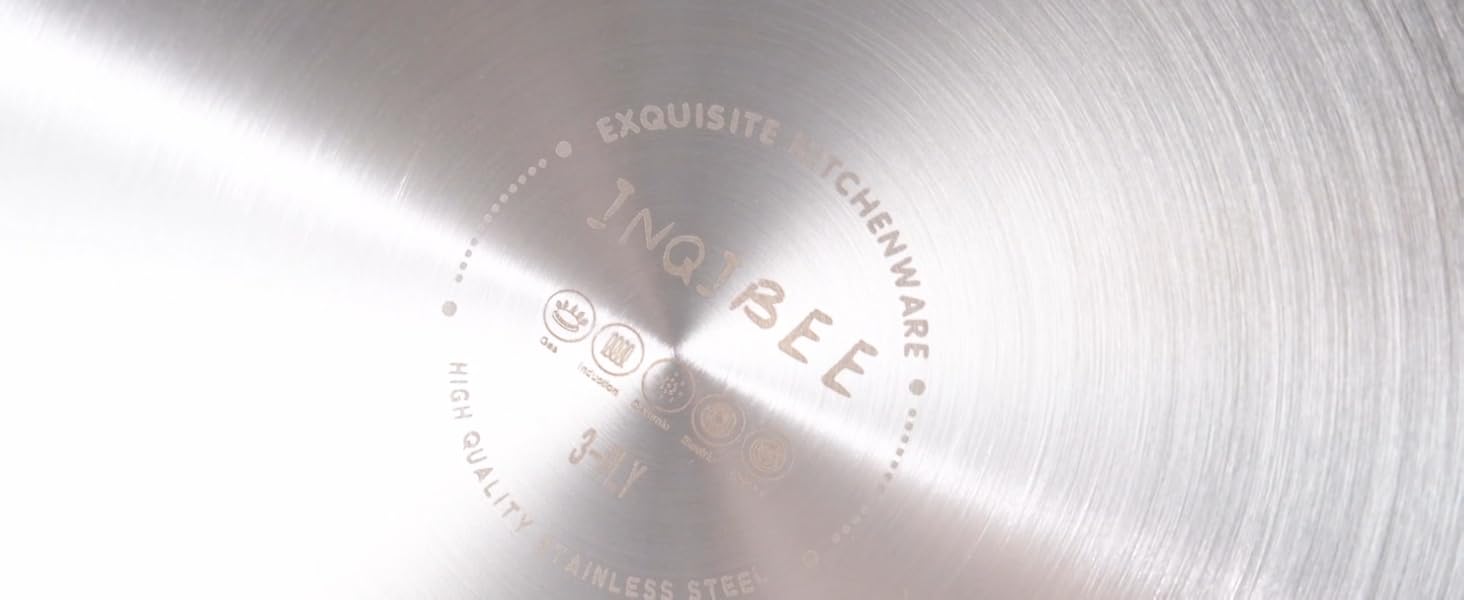 Набір сковорідок Inqibee з нержавіючої сталі (24 см & 26 см) - для всіх плит, включаючи індукційні, сумісний з духовкою, можна мити в посудомийній машині