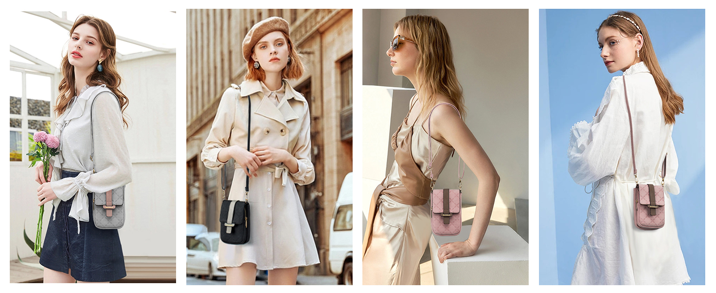 Сумка-органайзер на шию MUIIKOLA з RFID-захистом для телефону, велика місткість, екошкіра, чорно-коричнева