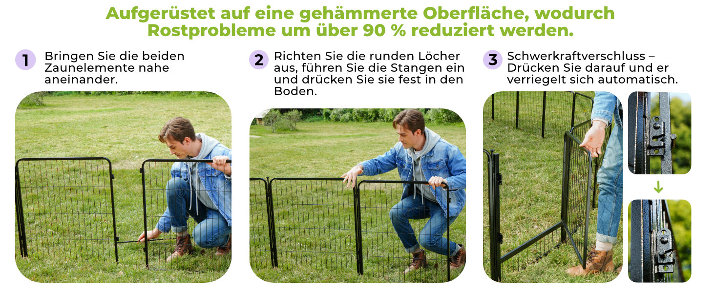 Вольєр для цуценят SunsGrove 60см, чорний, 2 частини, міцний, антикорозійний, без інструментів