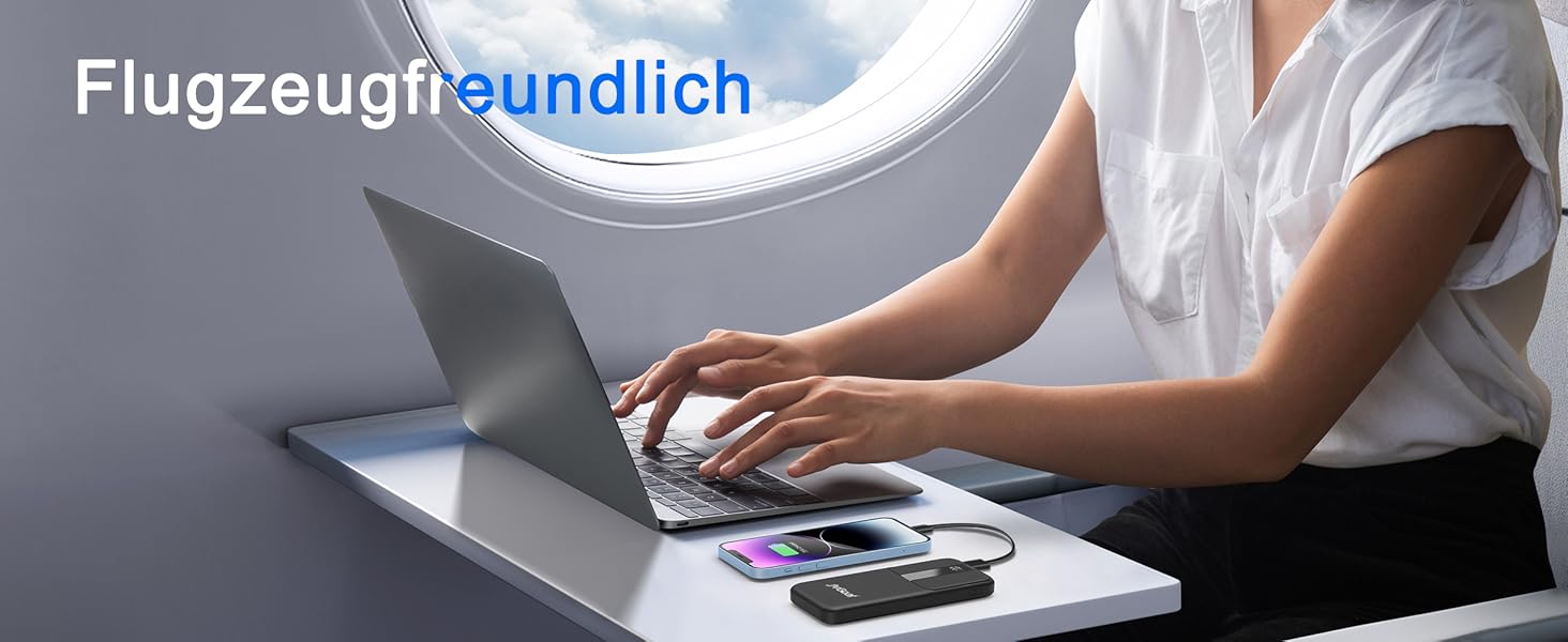 Power Bank JVGoal 10000 mAh USB-C PD 18W з LCD-дисплеєм для iPhone, Nintendo Switch, Tablets