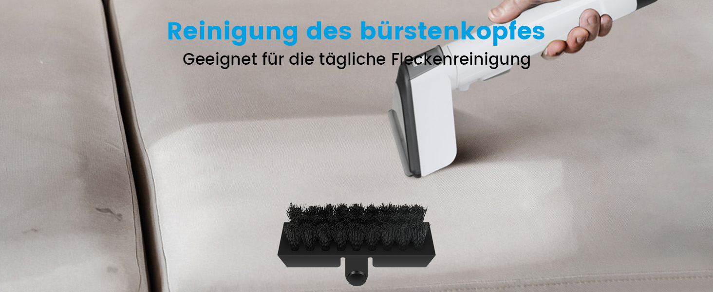 Апарат для чищення м'яких меблів та килимів: волого-пилосос, 450W, з щіткою для шерсті тварин. Підходить для диванів, килимів, автосидінь та сходів (біло-сірий)