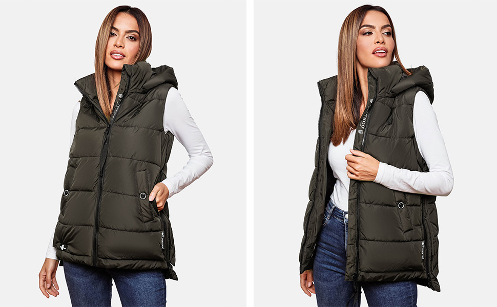 Жіноча степкова жилетка MARIKOO B898 M, оливковий колір (Dusty-Olive)