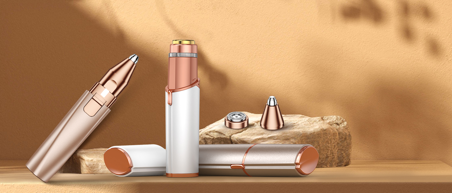 Електричний триммер для брів та обличчя для жінок 2-в-1: триммер для брів та обличчя, для видалення пушку на губах та обличчі