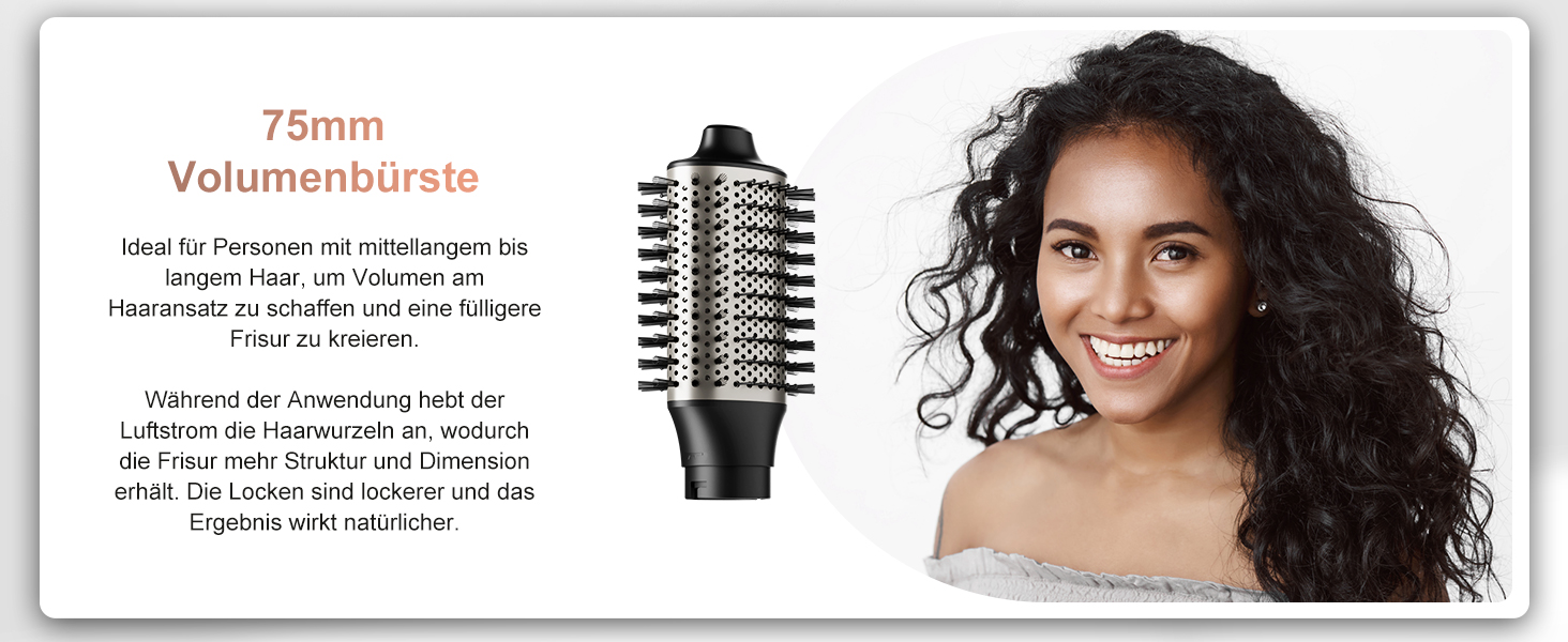 7MAGIC Airstyler 6-в-1: фен-щітка, плойка, завивка, іонізація, для волосся, подорожей, сріблястий