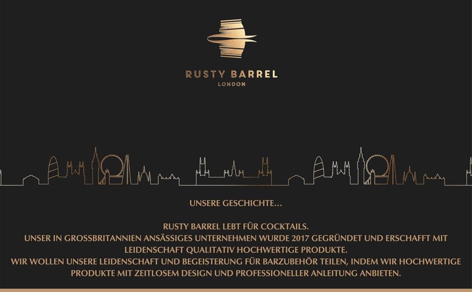 Набір для коктейлів Rusty Barrel Mayfair – шейкер з нержавіючої сталі, аксесуари для приготування коктейлів, подарункова коробка