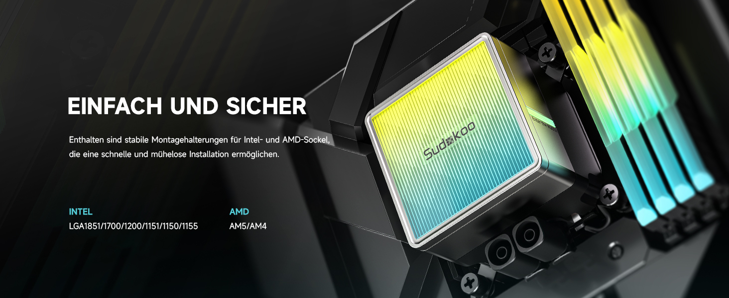 Система водяного охолодження Nexaura 360: AIO з 3 вентиляторами PWM ARGB та тихою помпою (2500–3600 RPM) для Intel LGA 1851/1700/1200/115X AMD AM5/AM4, чорний