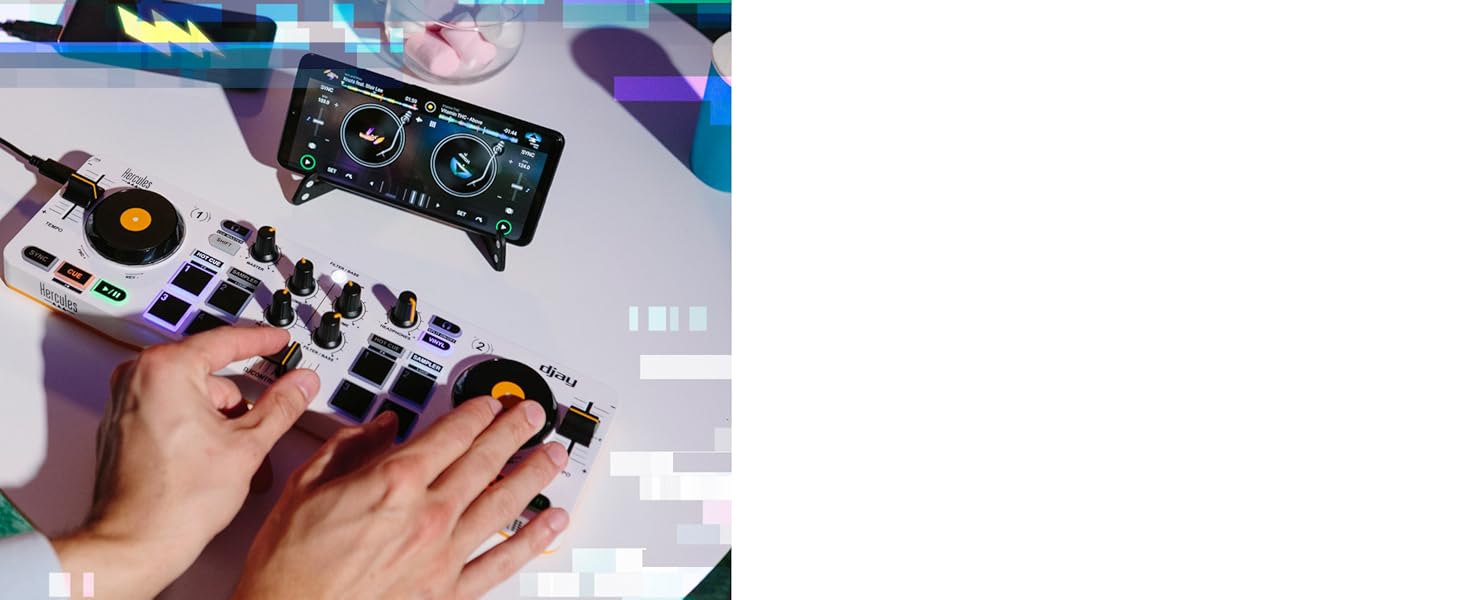 DJ контролер Hercules DJControl Mix - бездротовий Bluetooth контролер для смартфонів, djay App, 2 деки