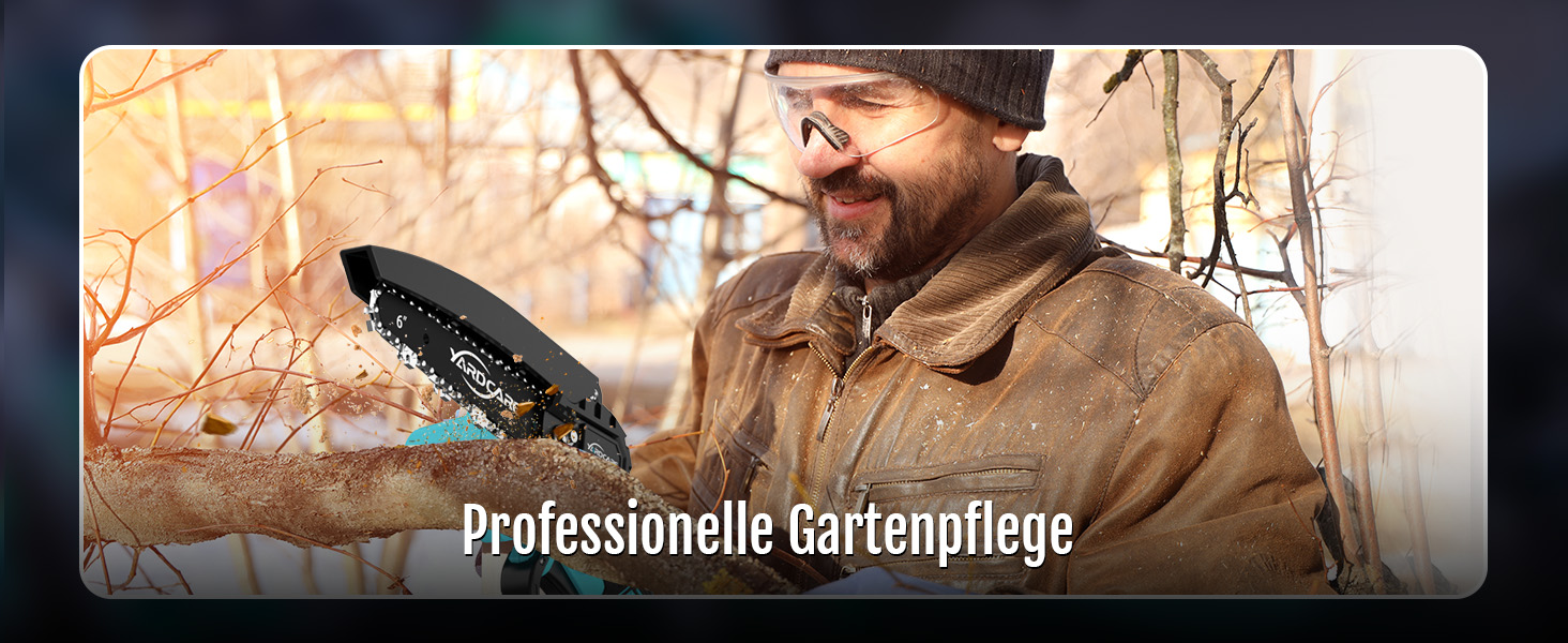 Mini акумуляторна ланцюгова пила Yardcare 6 дюймів з автоматичним змащенням, акумулятор та зарядний пристрій, для обрізки гілок та дерева