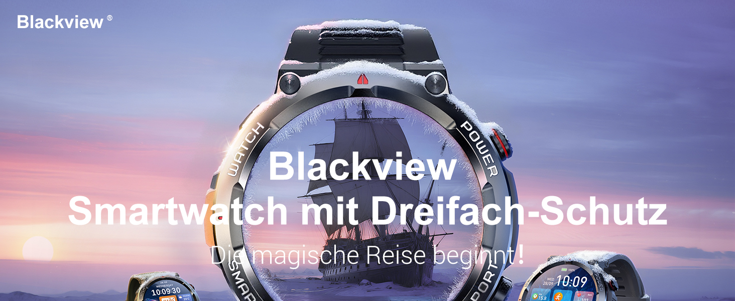 Смарт-годинник Blackview IP68: Компас, 100 днів автономії, Bluetooth-дзвінки, моніторинг серця та сну, 100+ режимів спорту, сумісний з Android/iOS, чорний