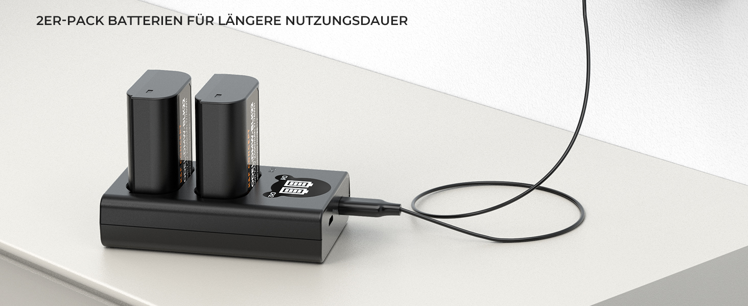 Запасний акумулятор K&F CONCEPT DMW-BLK22 (2 шт) з LCD зарядним пристроєм для Panasonic Lumix DC-S5, DC-S5 II, DC-S5 IIX, GH5 II, GH6, S5II, S5M2, GH5M2